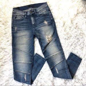 KanCan Distressed Moto Denim Pants NWOT